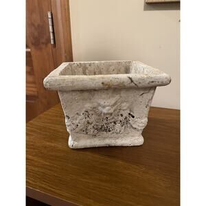 Square Distressed White Planter